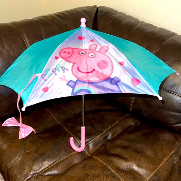 Peppa Pig Other - Peppa Pig kids umbrella. 27" by 27" Like new. Pink Velcro bow closes umbrella.